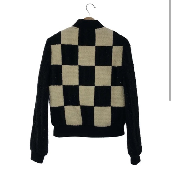 SAINT LAURENT  Baseball Jacket in Black and White Tweed - size 34 or XS - Picture 3 of 5